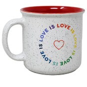 Wholesale - White Speckled Rainbow "Love is Love" Camper Mug C/P 36, UPC: 195010050739